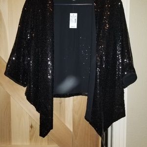 Sequined black shaw